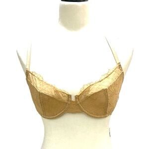 Elegant Tan Lace Bra